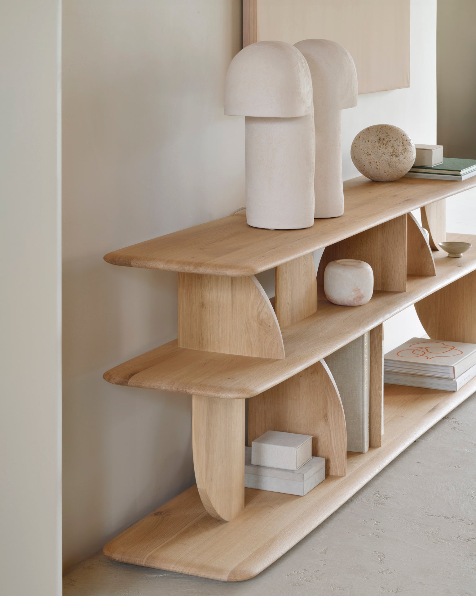 Geometric Sofa Console | Oak