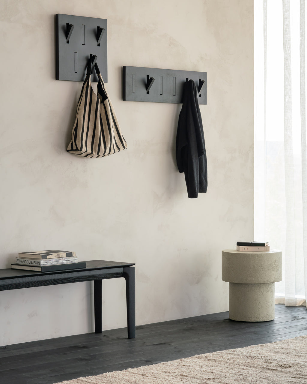 Elements Side Table | Varnished Microcement | Off White | Mushroom Shape