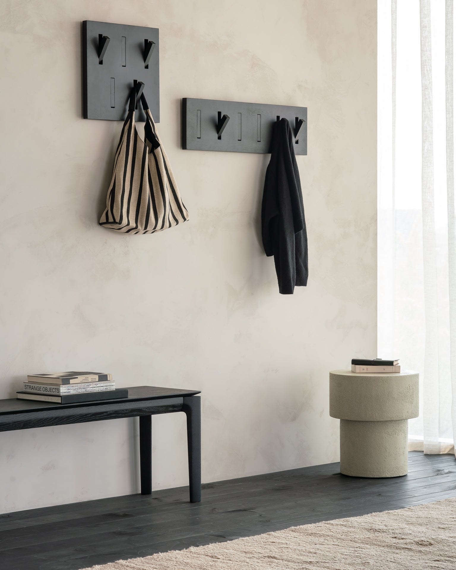 Elements Side Table | Varnished Microcement | Off White | Mushroom Shape