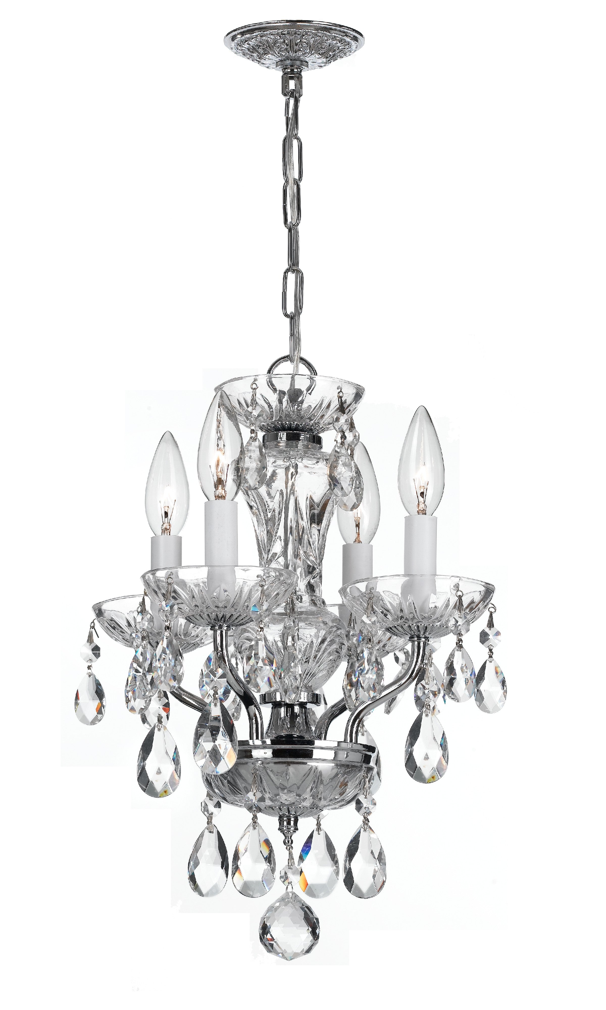 Welton 11'' Hand Cut Crystal Polished Chrome Chandelier