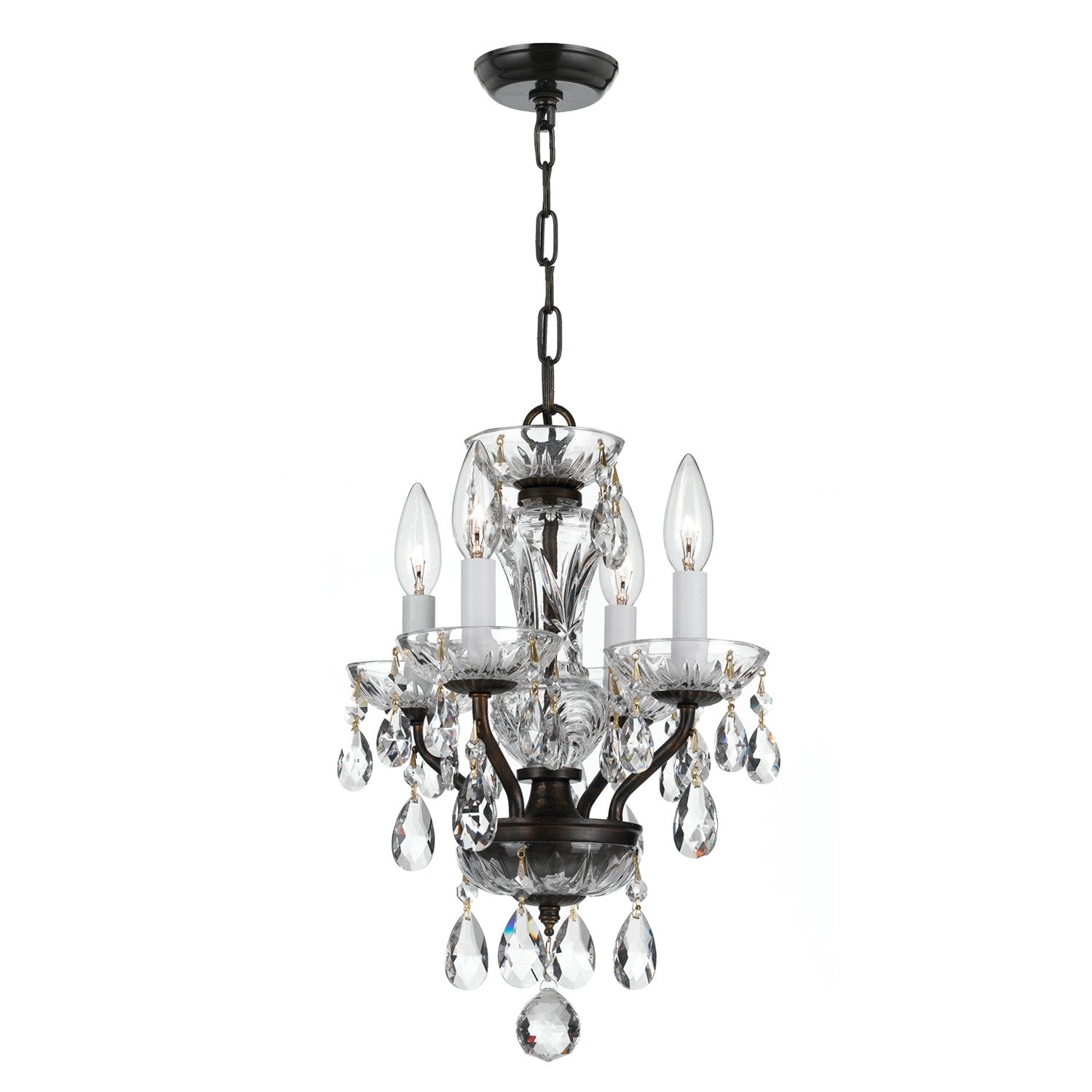 Welton 11'' Swarovski Spectra Crystal English Bronze Chandelier