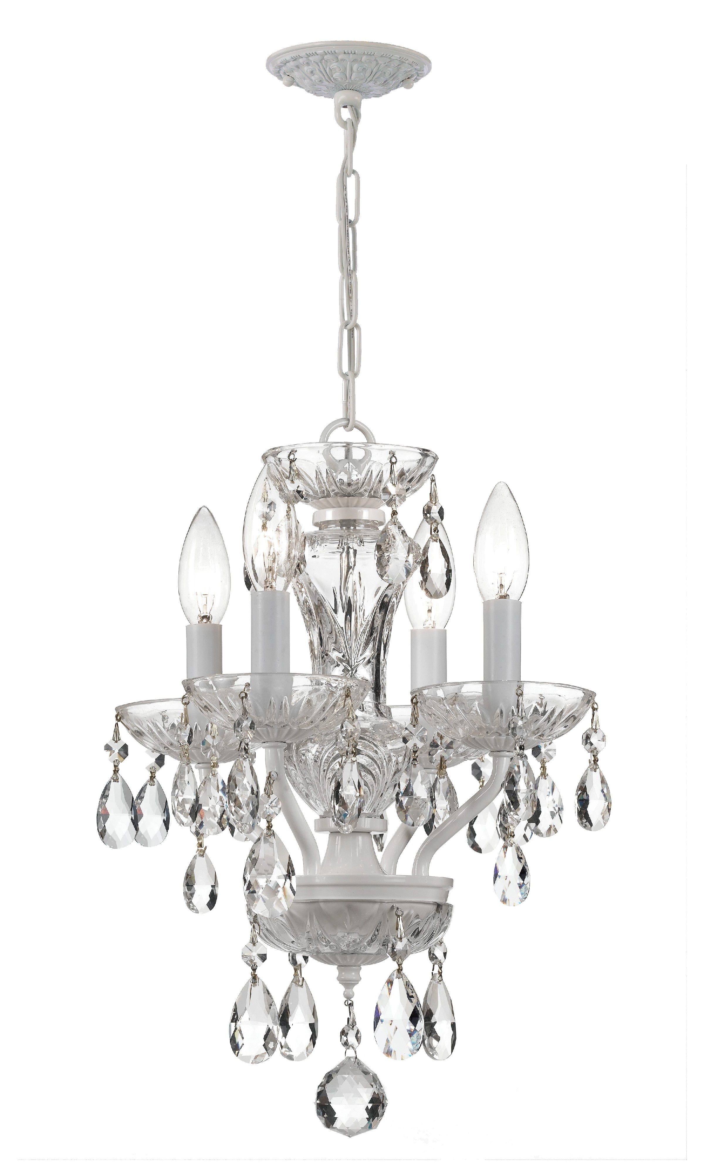 Welton 11'' Italian Crystal Wet White Chandelier