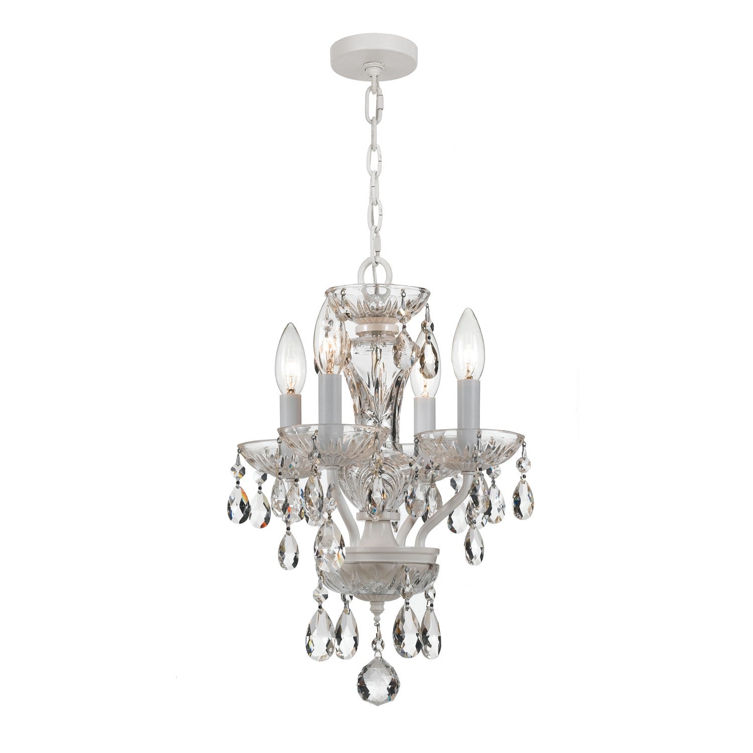 Welton 11'' Swarovski Spectra Crystal Wet White Chandelier
