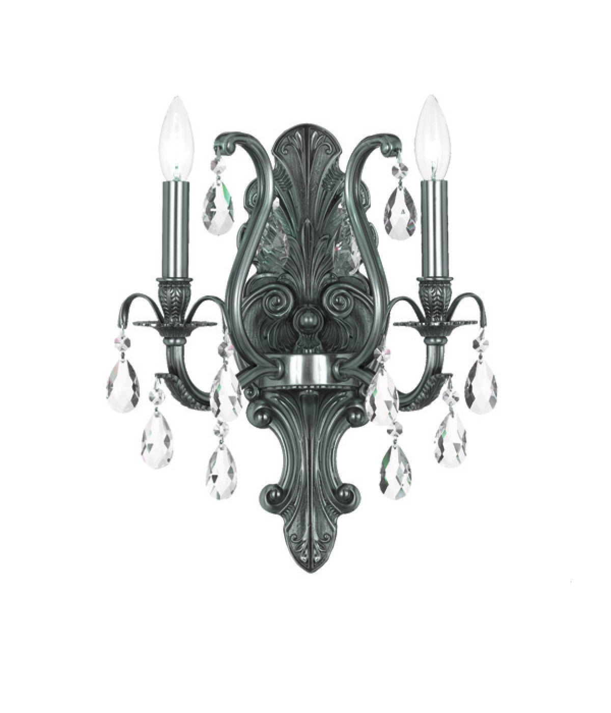 Dawson 12.5'' Hand Cut Crystal Pewter Sconce