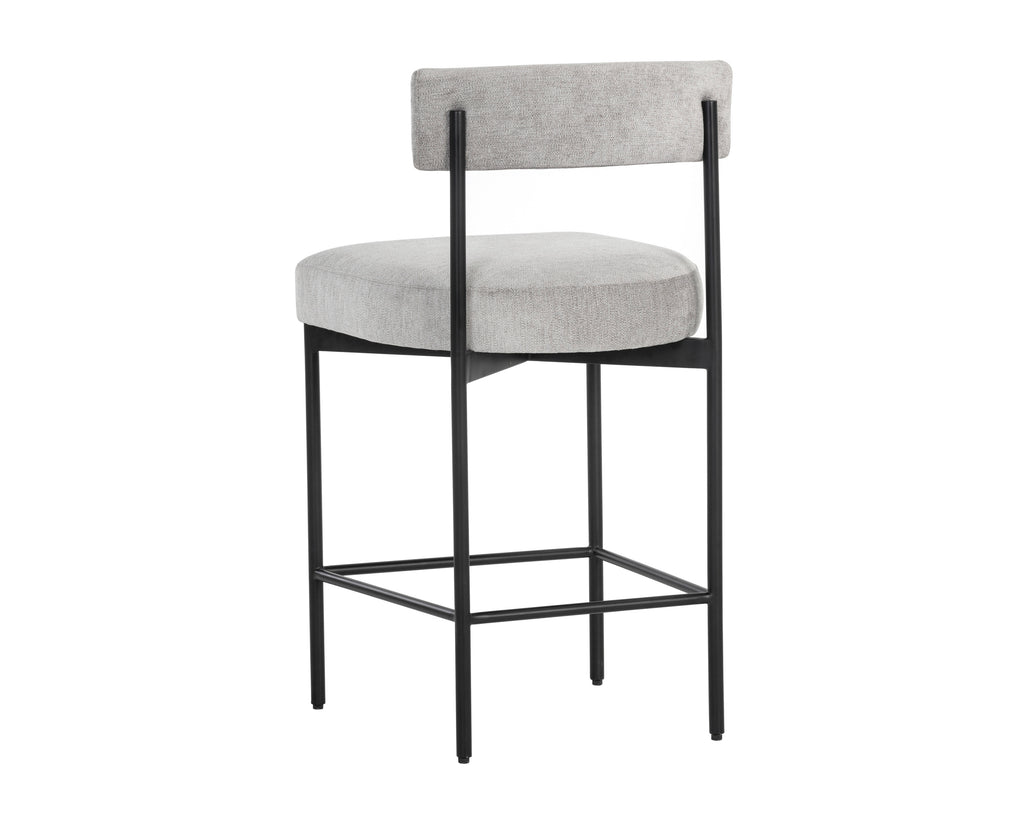 Seneca Counter Stool - Black - Polo Club Stone