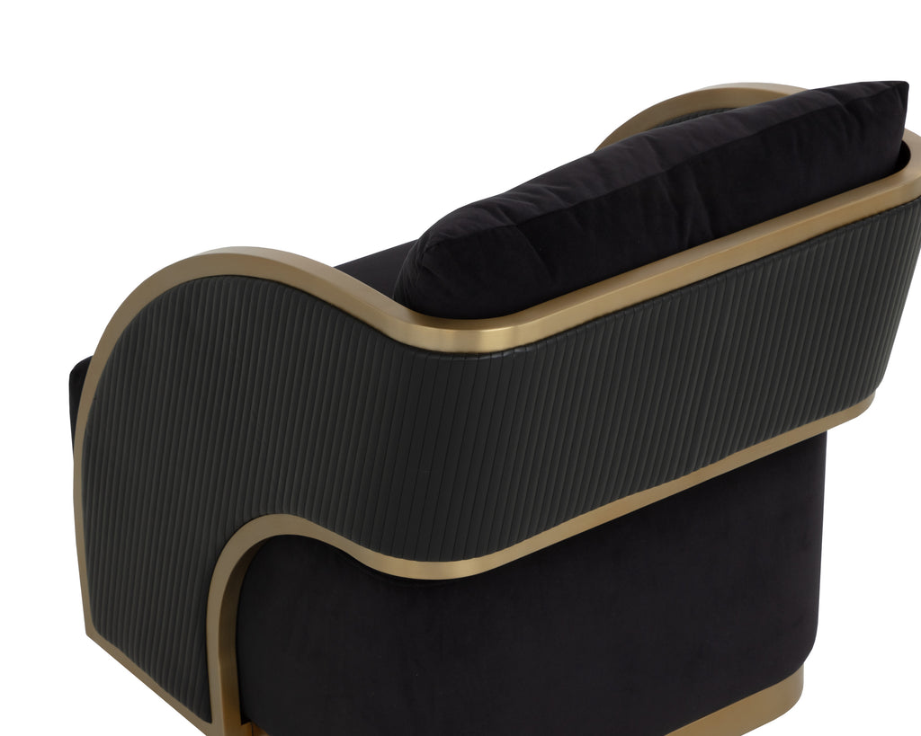 Baz Swivel Lounge Chair - Abbington Black / Napa Black