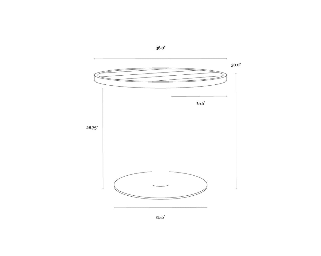 Merano Bistro Table - Round - Black - 36"
