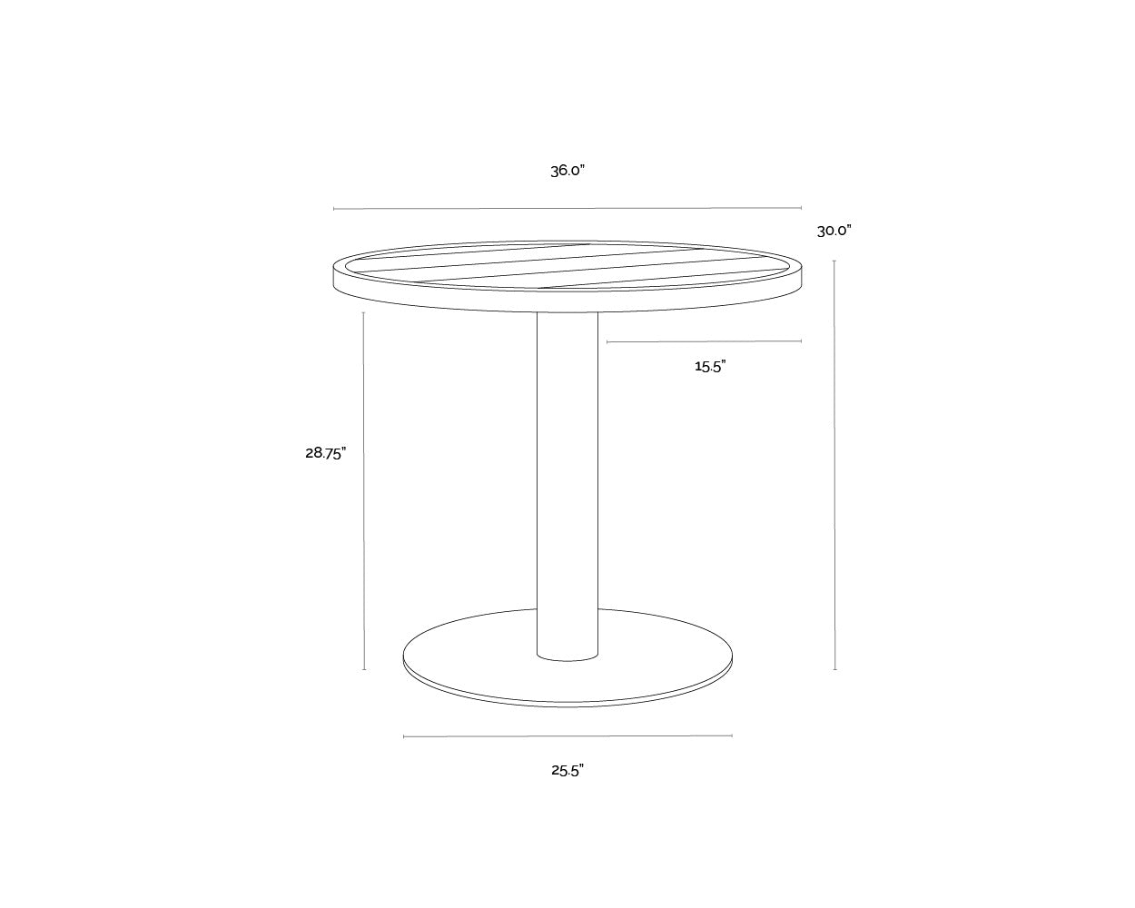 Merano Bistro Table - Round - Black - 36"