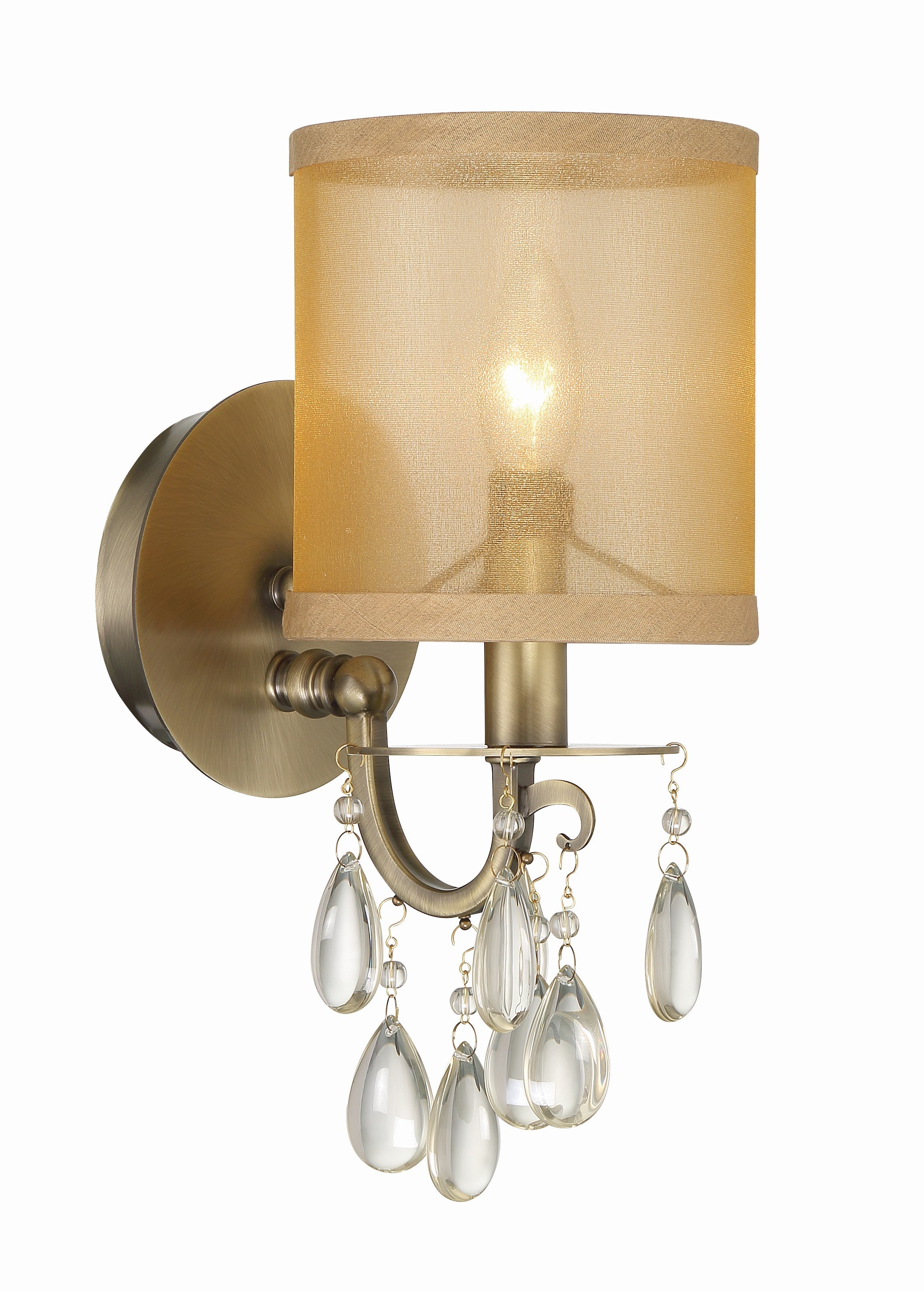Hampton 5.5'' Drum Shade Antique Brass Sconce
