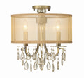 Hampton 14'' Drum Shade Antique Brass Semi Flush Mount