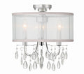 Hampton 14'' Drum Shade Polished Chrome Semi Flush Mount