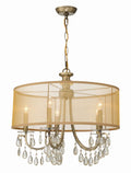 Hampton 24'' Drum Shade Antique Brass Chandelier