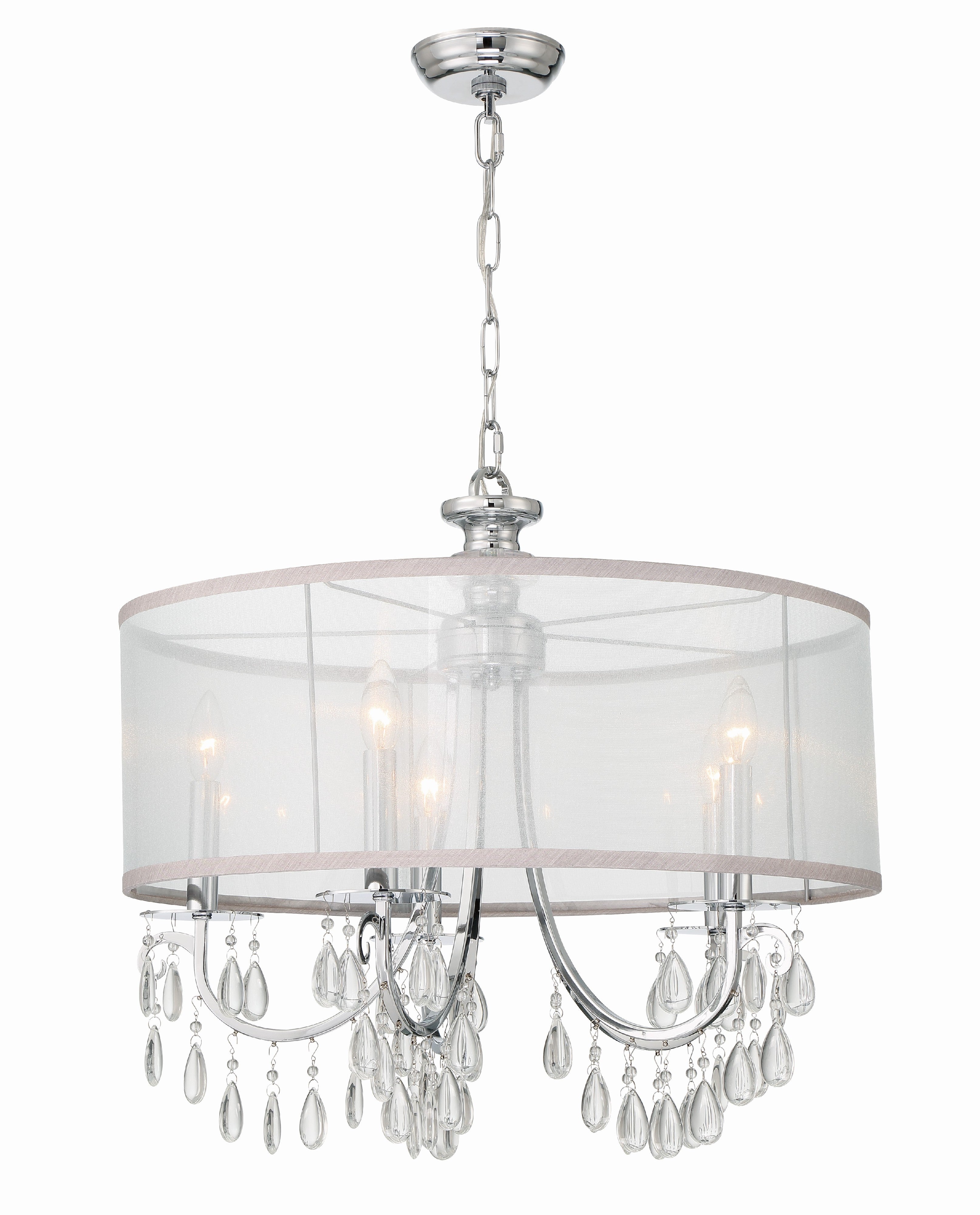 Hampton 24'' Drum Shade Polished Chrome Chandelier