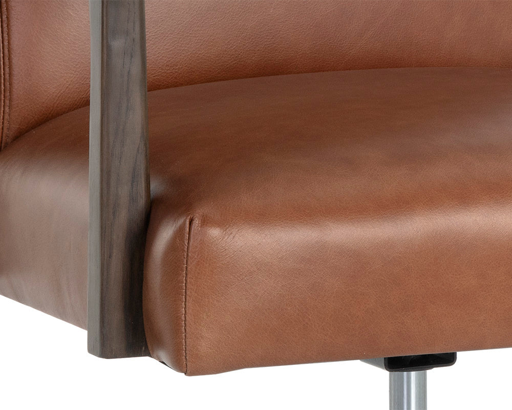 Collin Office Chair - Brown - Shalimar Tobacco Leather
