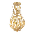 Broche 9'' Antique Gold Semi Flush Mount