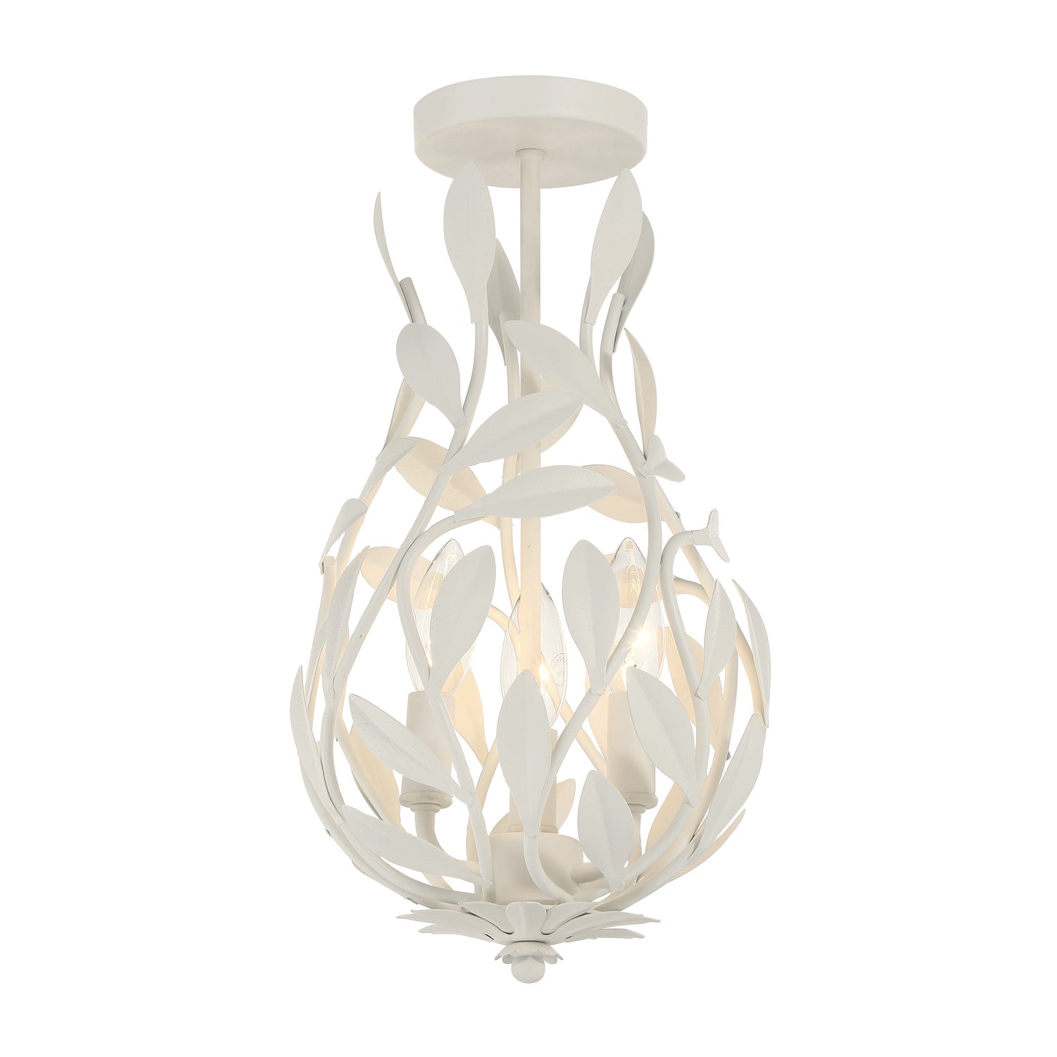Broche 9'' Matte White Semi Flush Mount