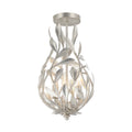 Broche 9'' Antique Silver Semi Flush Mount