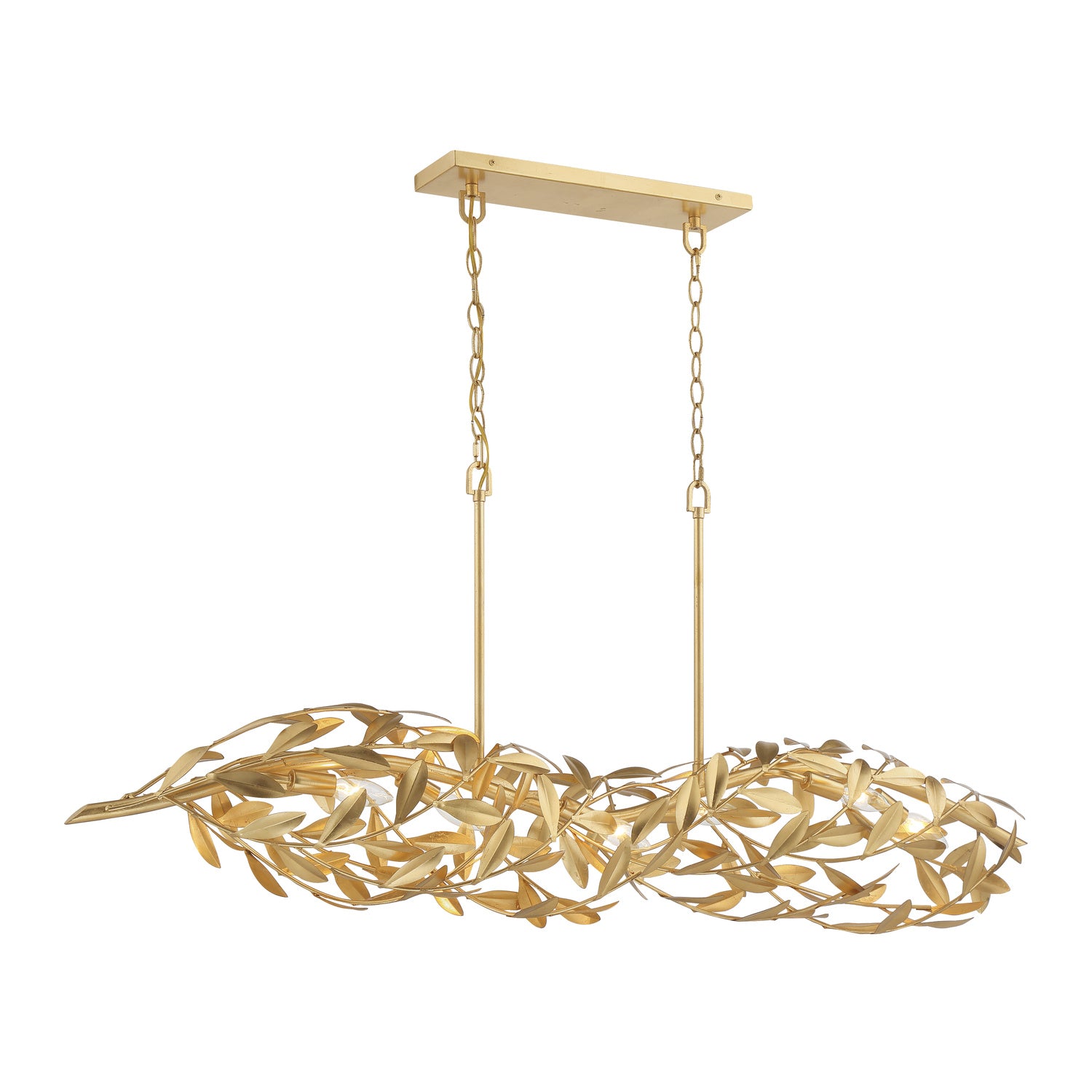 Broche 50.5'' Antique Gold Linear Chandelier