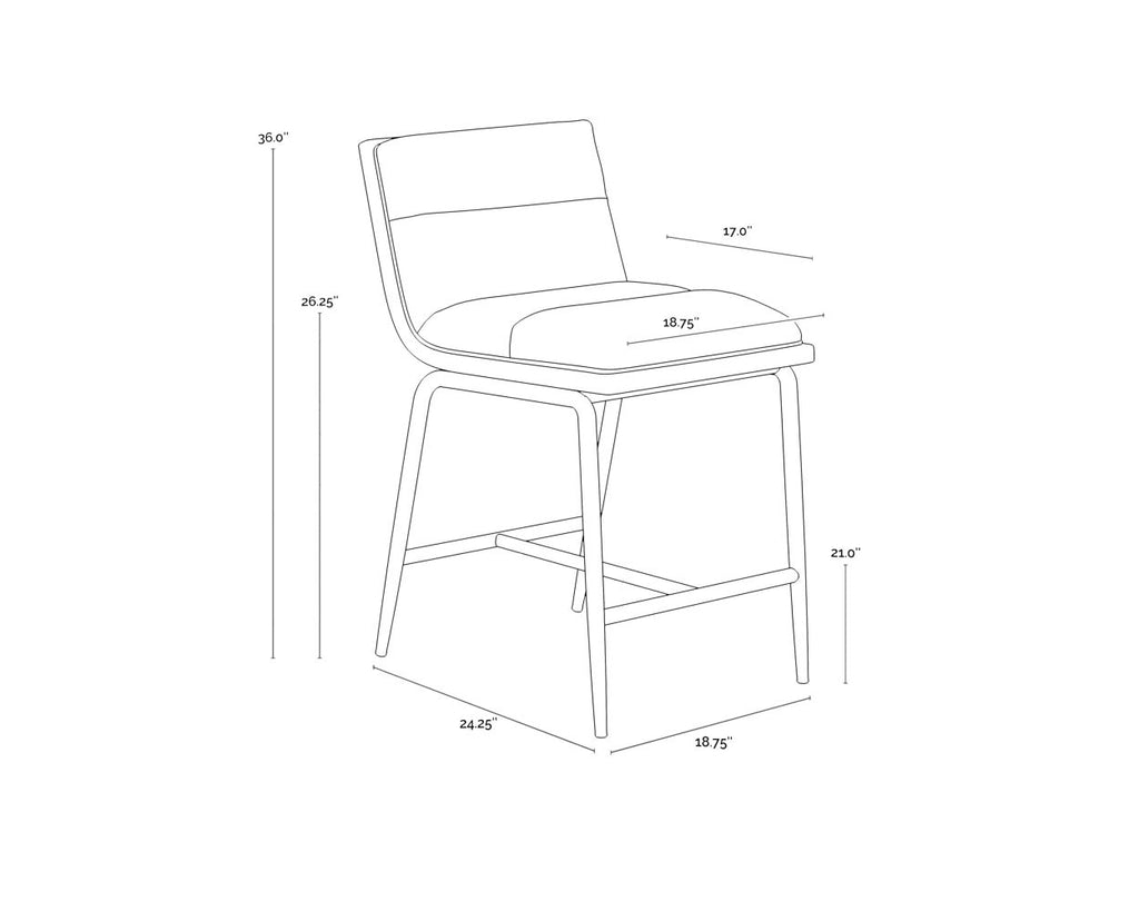 Abilene Counter Stool - Polo Club Muslin