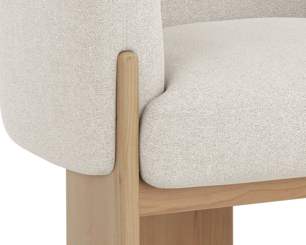 Trine Lounge Chair - Rustic Oak - Dove Cream