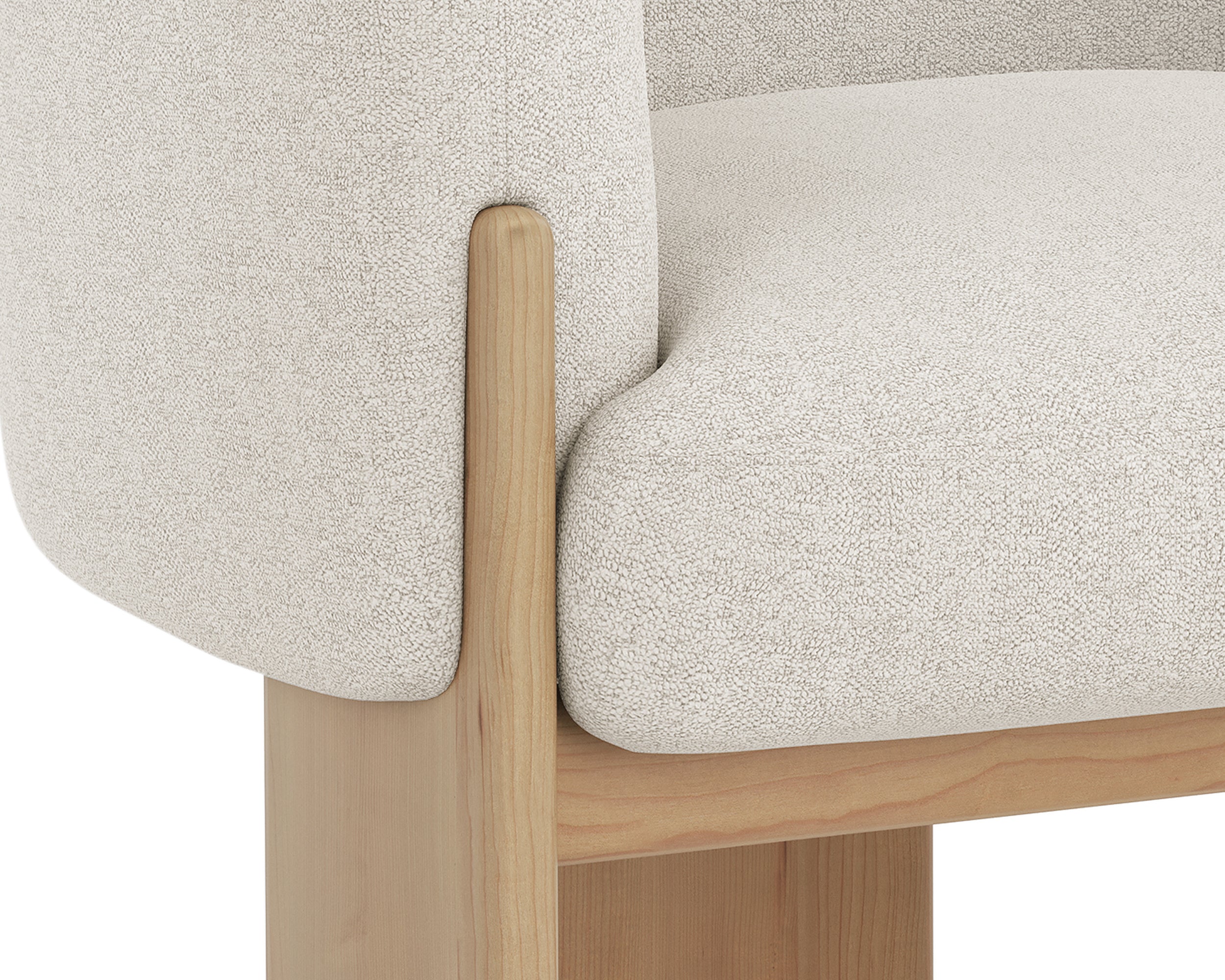 Trine Lounge Chair - Rustic Oak - Dove Cream