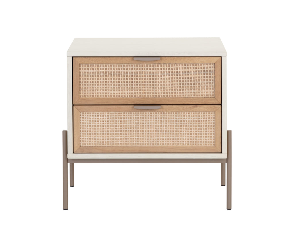 Avida Nightstand - Champagne Gold - Cream/Natural