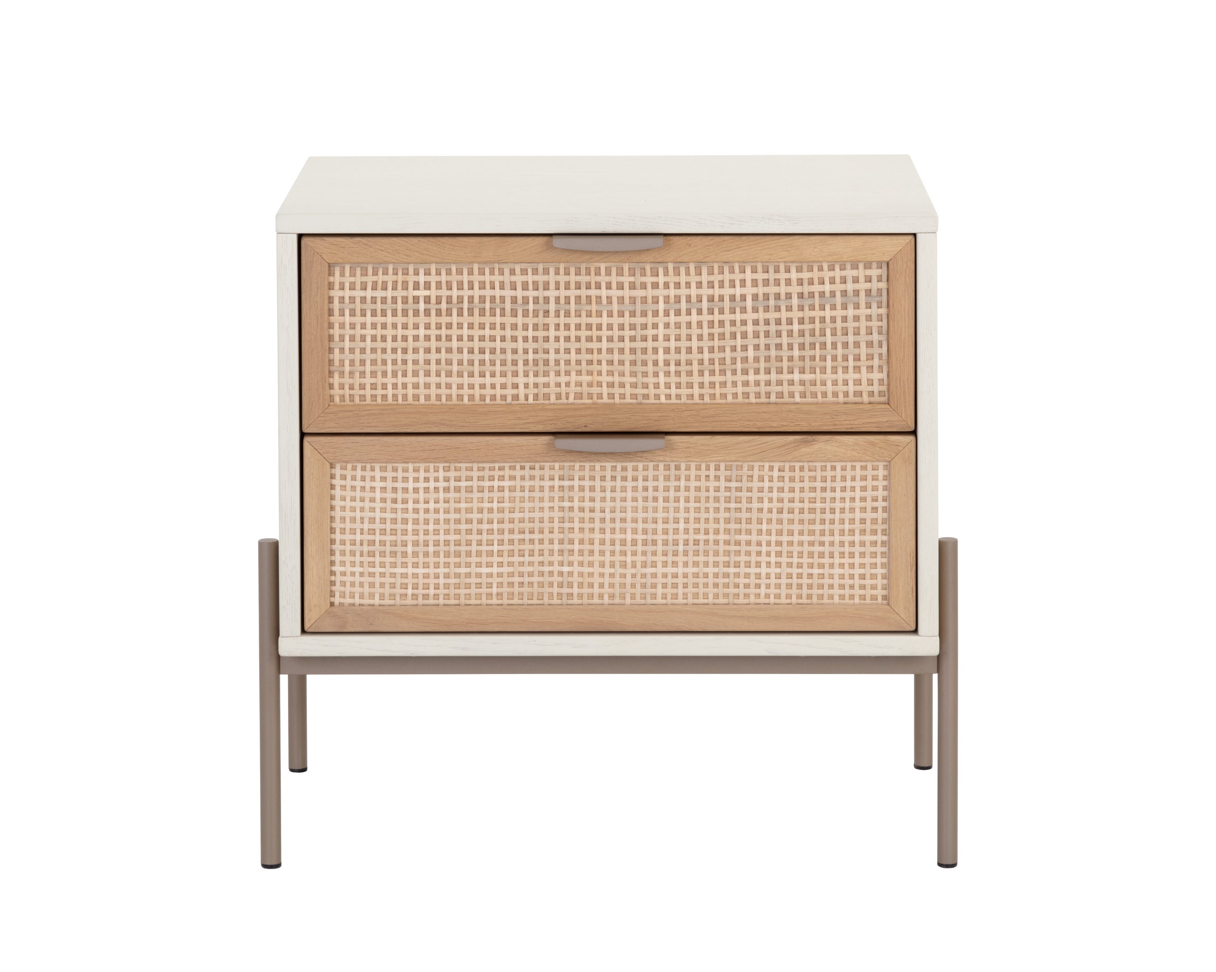 Avida Nightstand - Champagne Gold - Cream/Natural