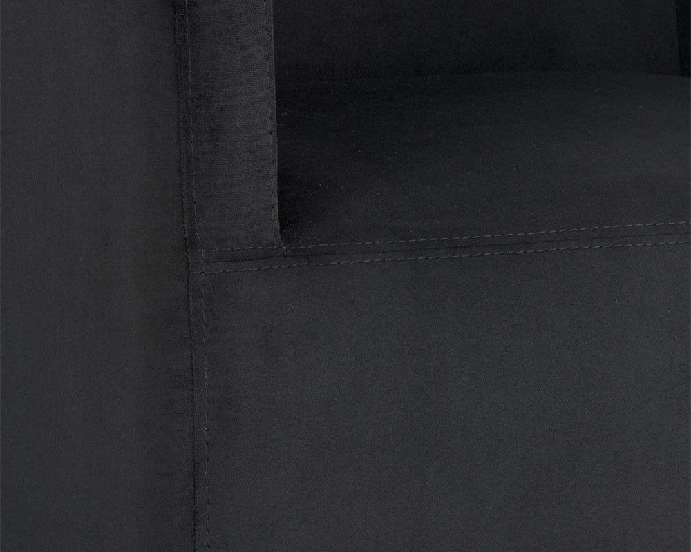 Zane Wheeled Dining Armchair - Abbington Black