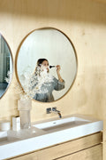 Layers Wall Mirror | Varnished Oak Frame | Round | 48" X 2"