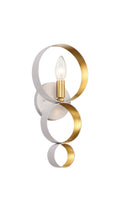 Luna 7'' Matte White + Antique Gold Sconce