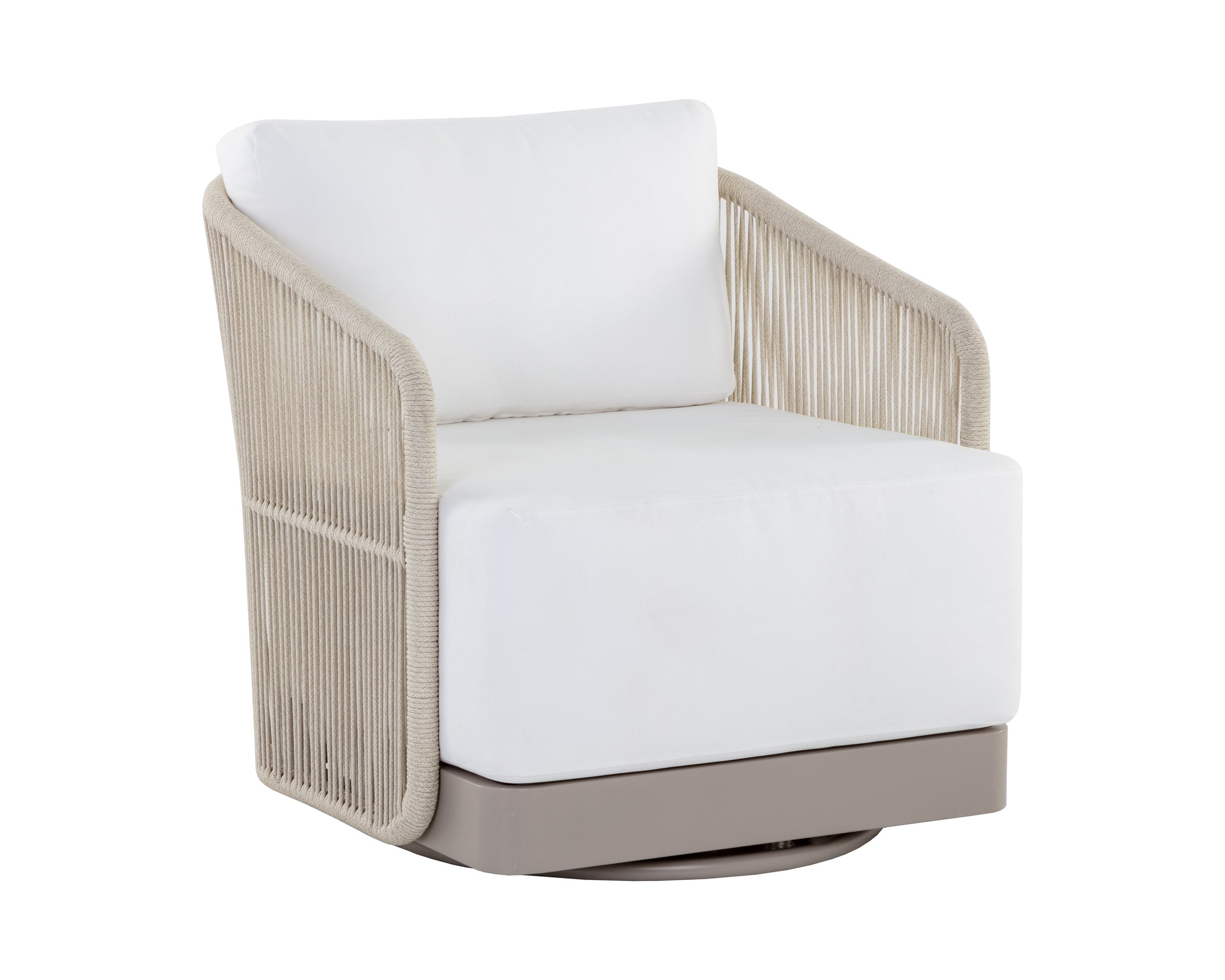 Allariz Swivel Armchair - Greige - Stinson White
