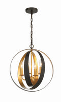 Luna 16'' English Bronze + Antique Gold Chandelier
