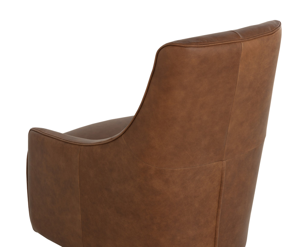 Carmine Swivel Lounge Chair - Cognac Leather