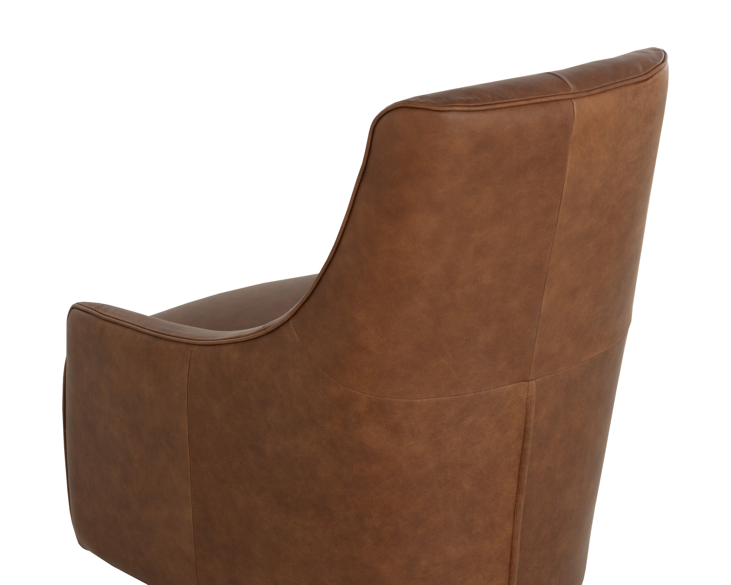 Carmine Swivel Lounge Chair - Cognac Leather