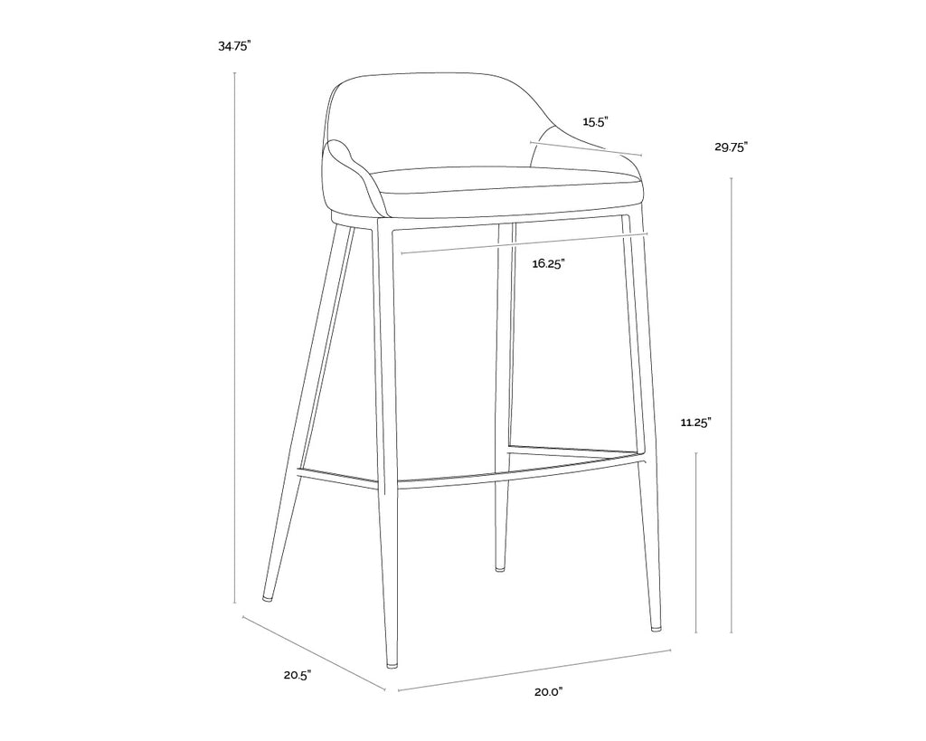 Astra Barstool - Cinnamon Brown