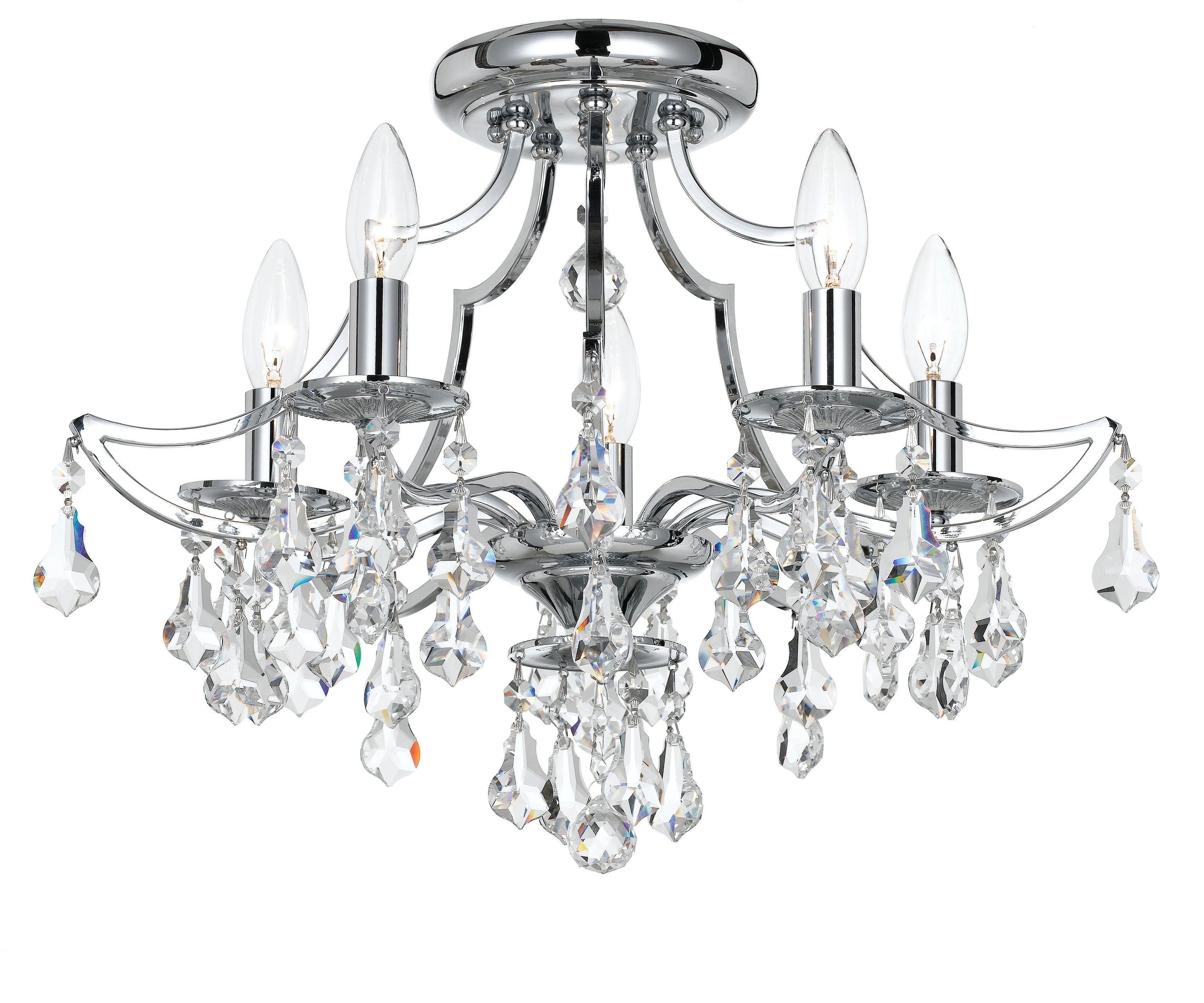 Cedar 18.5'' Polished Chrome Semi Flush Mount