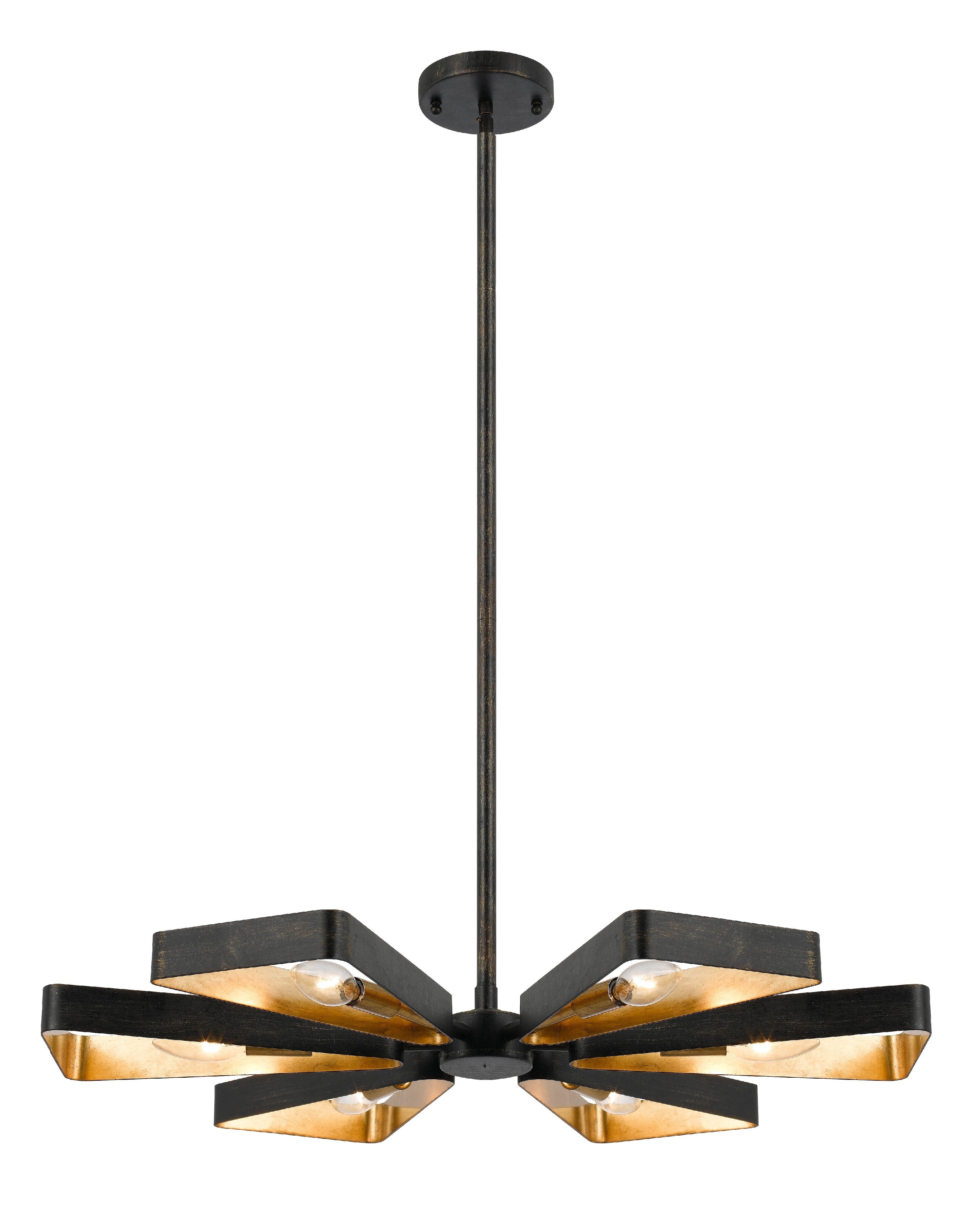 Luna 27'' English Bronze + Antique Gold Chandelier