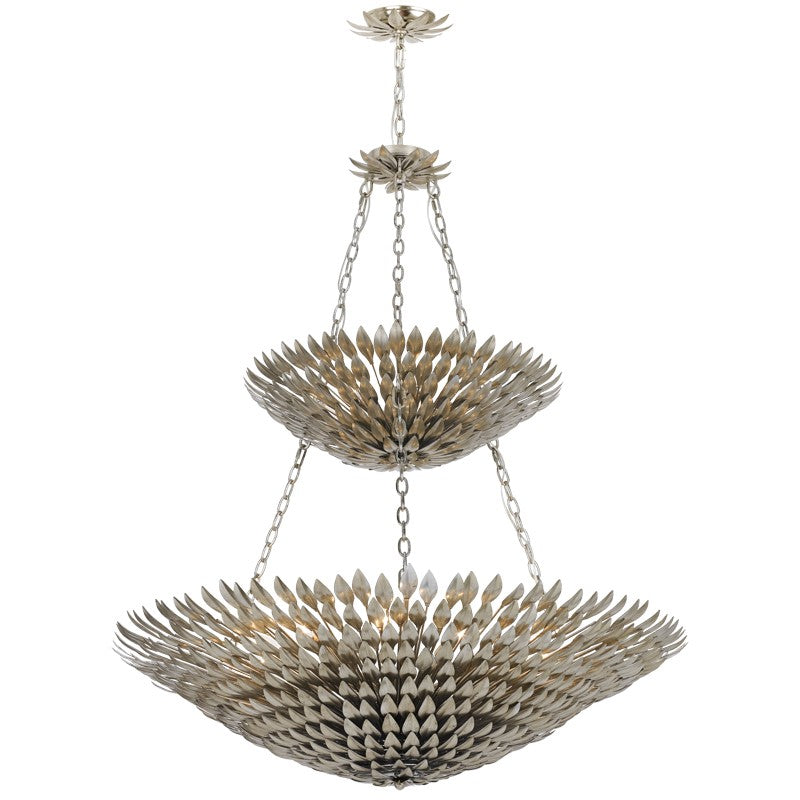Broche 40'' Antique Silver Chandelier