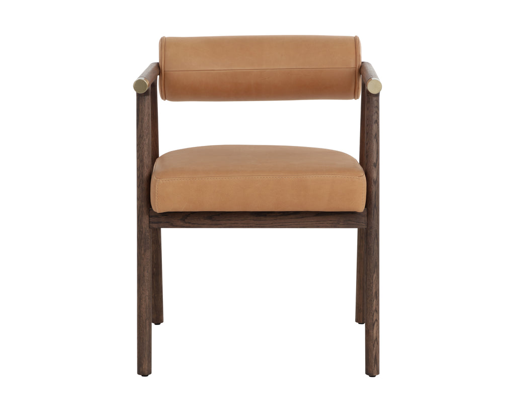 Sova Dining Armchair - Antique Brown - Sahara Camel Leather