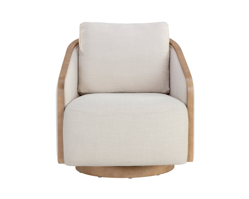 Tasia Swivel Lounge Chair - Effie Linen