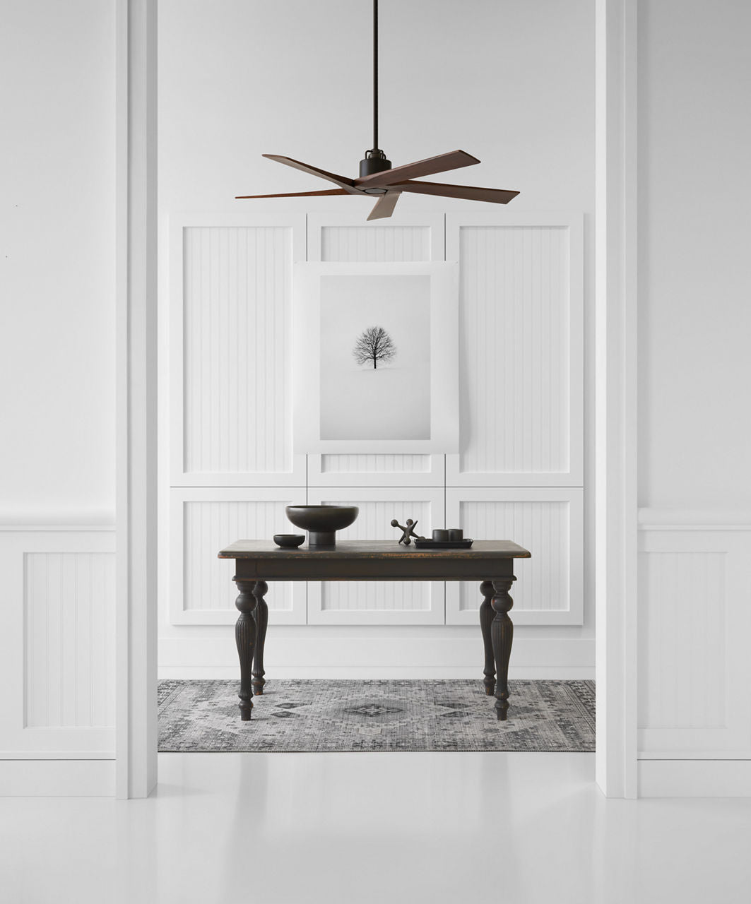 Aspen 56 Ceiling Fan | Dark Walnut Blades Aged Pewter