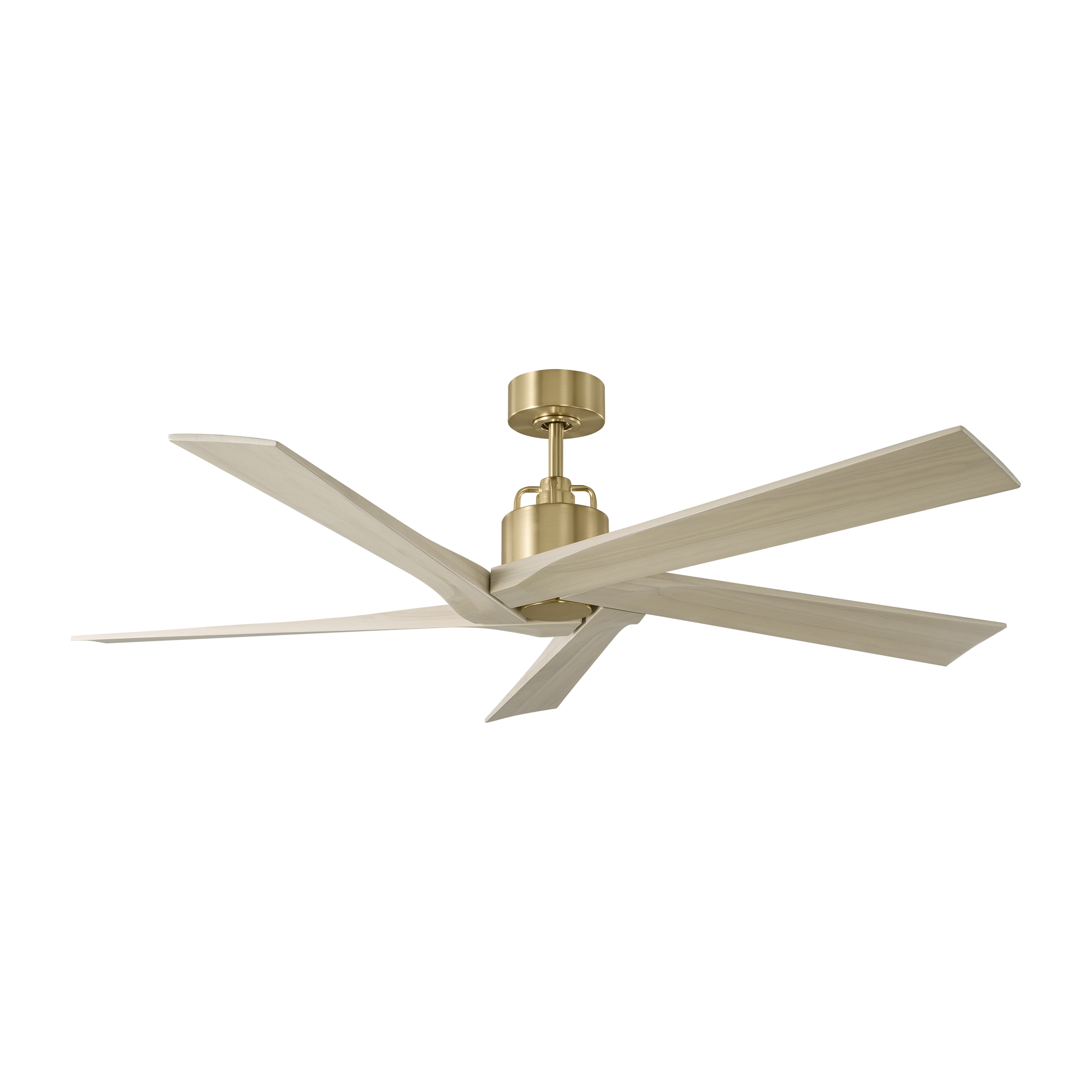 Aspen 56 Ceiling Fan | Burnished Brass | Washed White Oak Blades