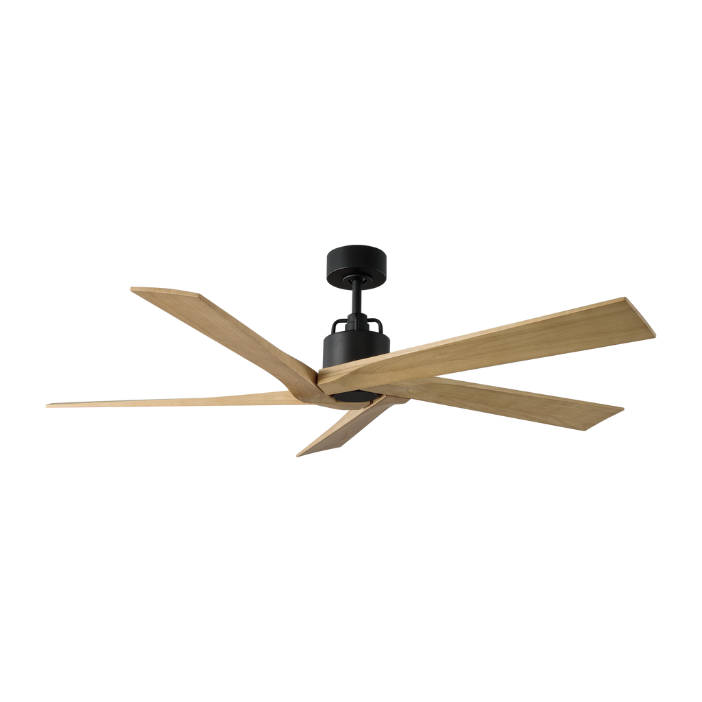 Aspen 56 Ceiling Fan | Midnight Black | Natural Honey Blades