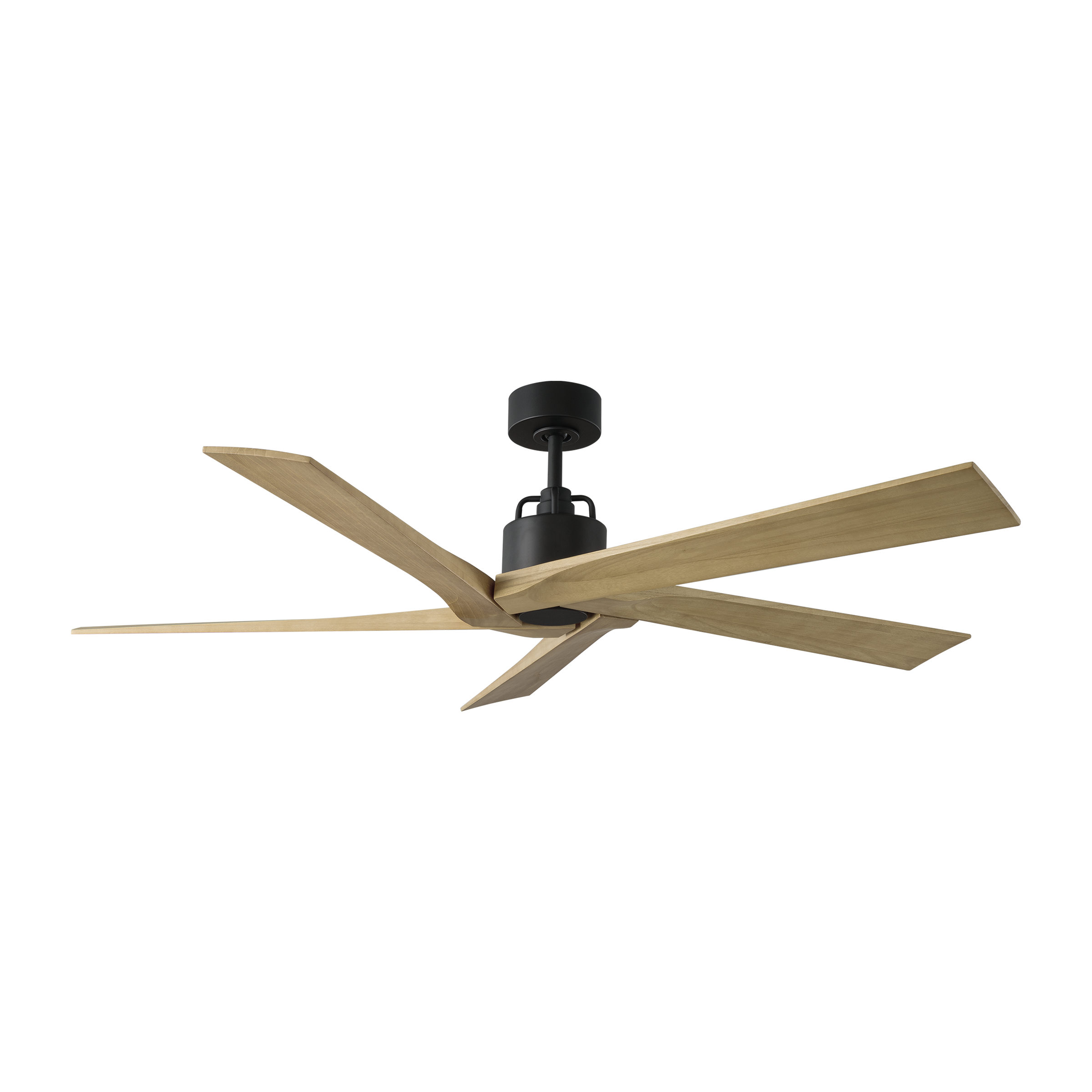 Aspen 56 Ceiling Fan | Midnight Black | Natural Honey Blades