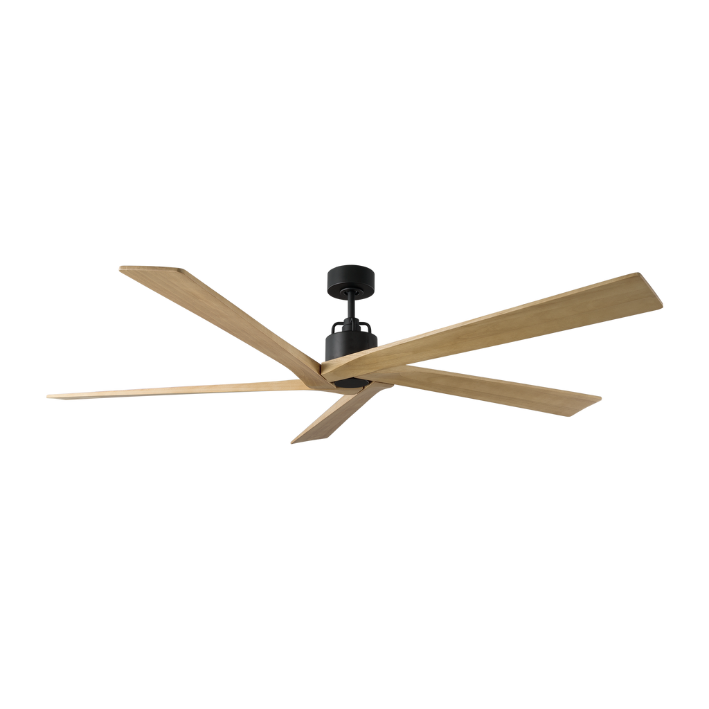 Aspen 70 Ceiling Fan | Midnight Black | Natural Honey Blades