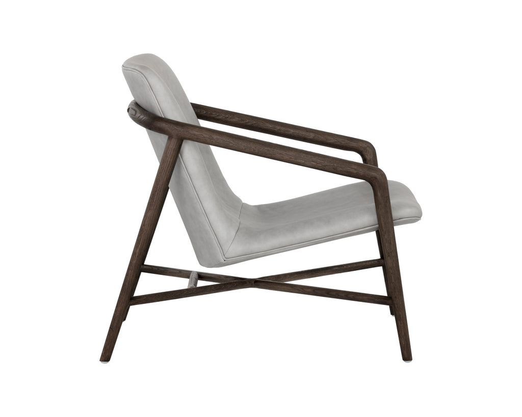 Cinelli Lounge Chair - Distressed Brown - Saloon Light Grey Leather