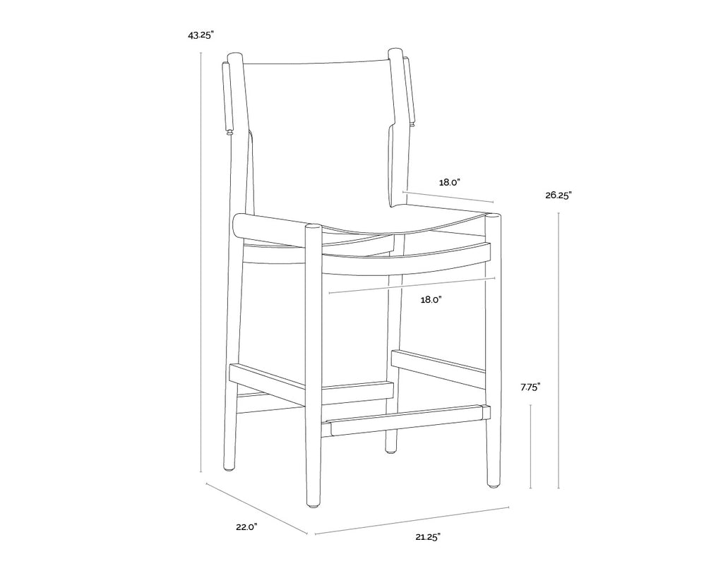 Argus Counter Stool - Nubuck Caramel Leather