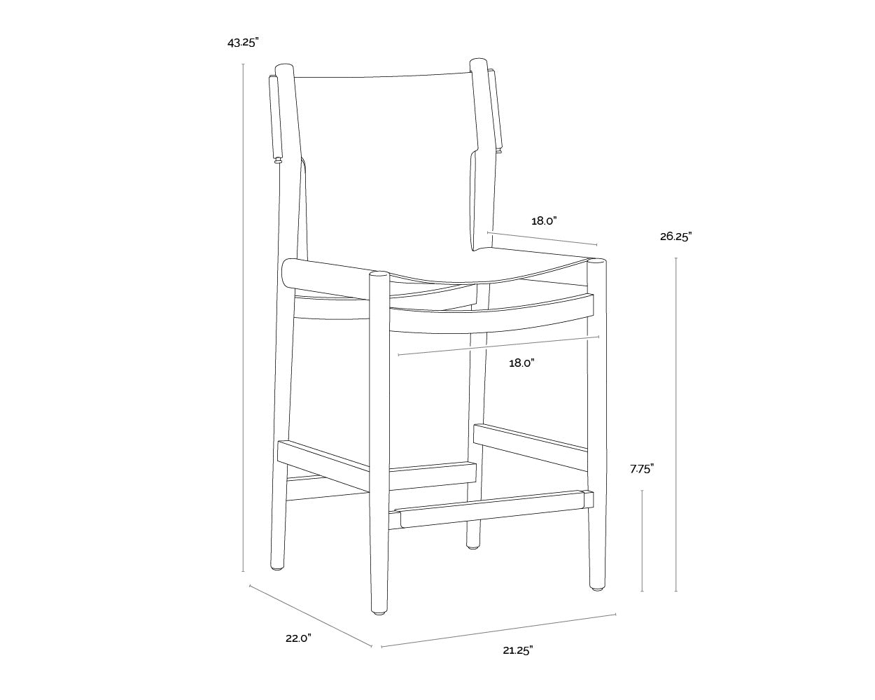 Argus Counter Stool - Nubuck Caramel Leather