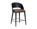 Dezirae Counter Stool - Black - Cognac Leather