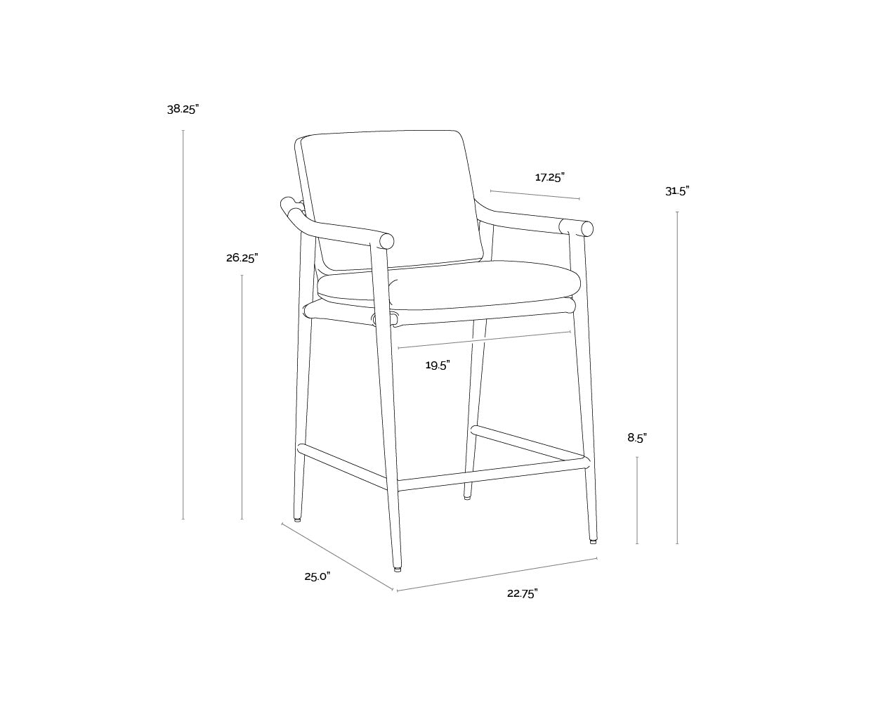 Meadow Counter Stool - Heather Ivory Tweed